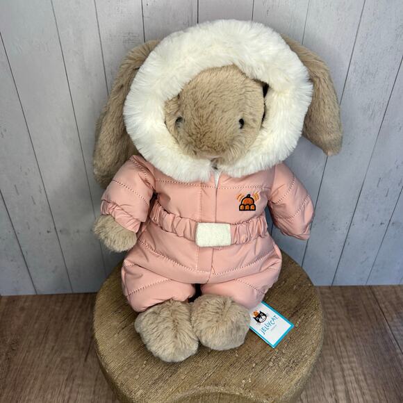 Jellycat Bashful Bunny Snowsuit NEW! FAST SHIP Jellycat Christmas Hard to Find - Picture 1 of 10
